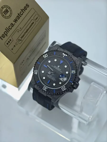 Rolex Submariner DIW Carbon Diver 40mm 3235 Movement Black Nylon Strap Replica Watch