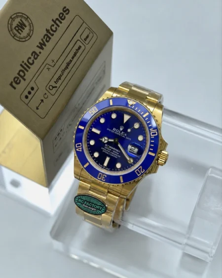 Super Clone Rolex Submariner 41mm M126618LB Blue Dial Heavyweight Tungsten Gold Edition